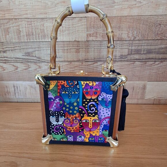 Handbags - Vintage Laurel Burch Cats Design Handbag